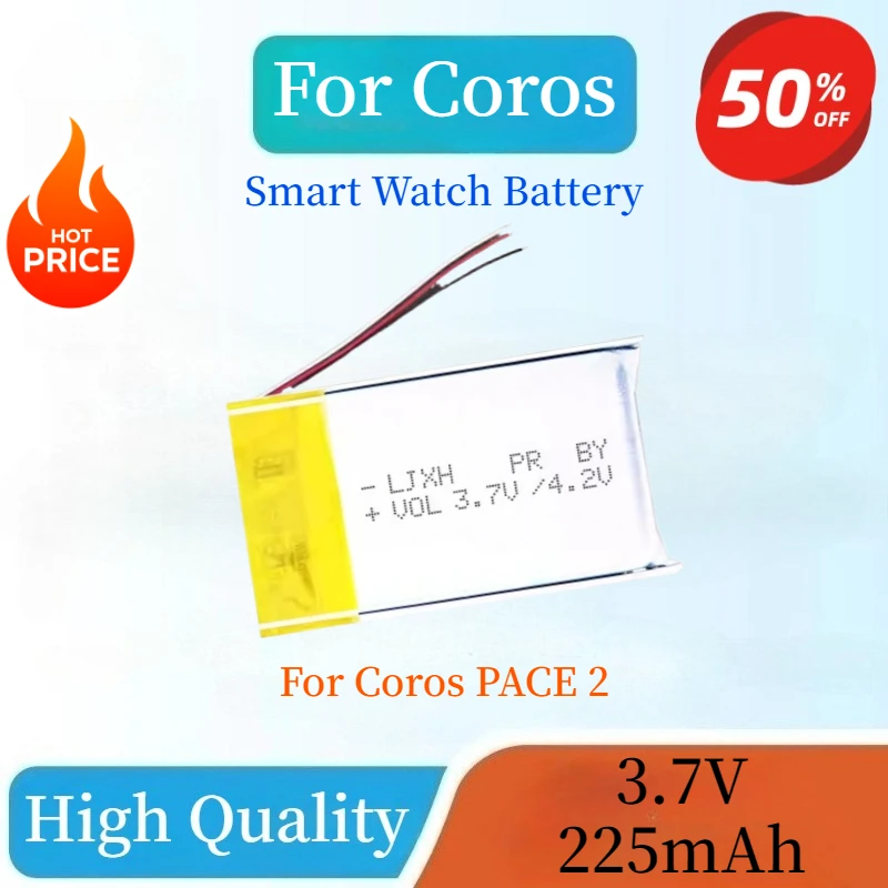 

High Quality Brand New 3.7V 225mAh Replacement Smart Watch Battery For Coros PACE 2