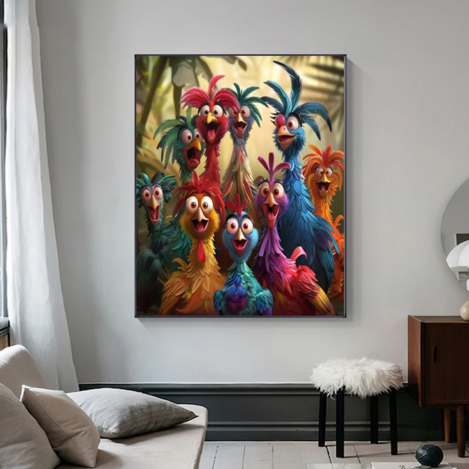 GATYZTORY-Painting By Numbers On Canvas,Animal Family Birds Wolves Cats,Arts Crafts,Picture Paint,With Frame,Acrylic Paints Kits