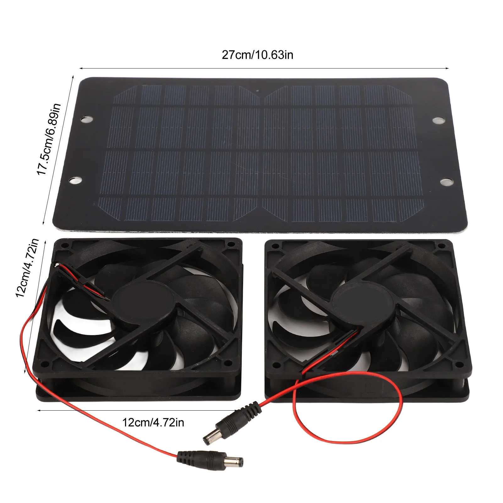 10 واط 12 فولت 2A لوحة طاقة شمسية تعمل بالطاقة المزدوجة مروحة السيليكون البلاستيك في الهواء الطلق المحمولة مراوح الطاقة الشمسية لسيارة بيت الدجاج الدفيئة RV #6
