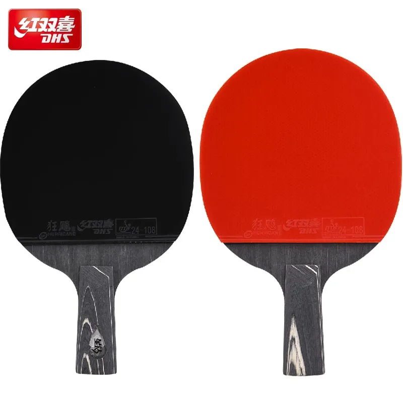 

DHS Red Double Happiness Table Tennis Rackets 1pcs Star Professional Seven Layer Pure Wood Diamond Series Straight Grip with Bag