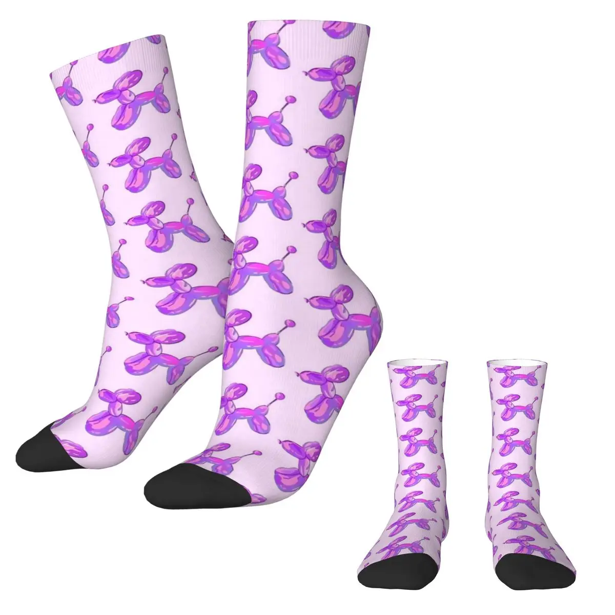 Women Men Socks 3d Purple Balloon Dogs Stockings Winter Vintage High Quality Socks Pattern Outdoor Anti Skid Socks