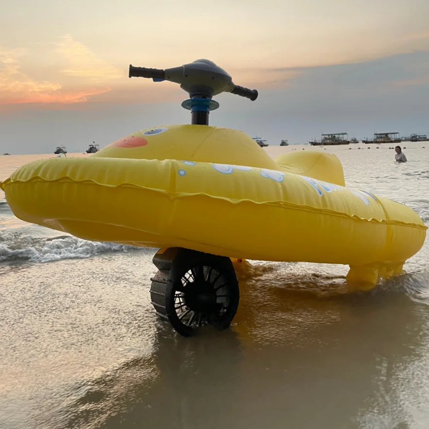 PVC Inflatable Water Children's Electric Motorboat Boost Airboat Cute Little Yellow Duck Electric Inflatable Boat