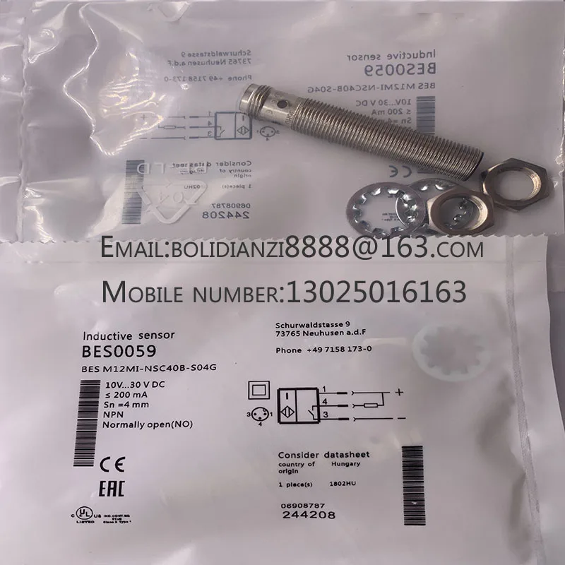 Sensor de interruptor de proximidad BES M12MI-NSH80B-S04G BES01ZY, nuevo