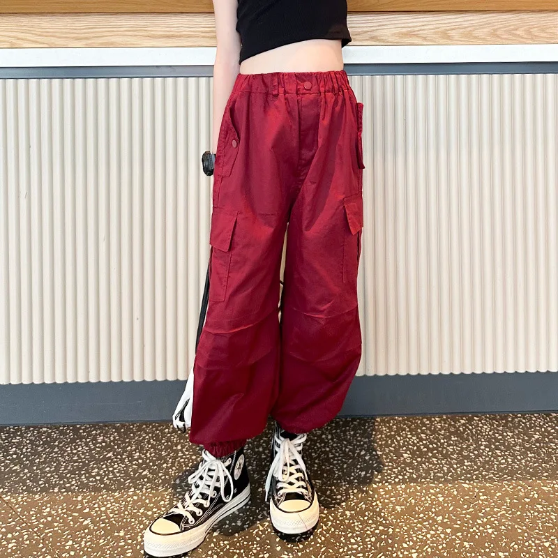 

Girls Summer Pants 2024 New Style Fashion Summer Clothing Children Street Dance Performance Overalls Summer Thin Trousers