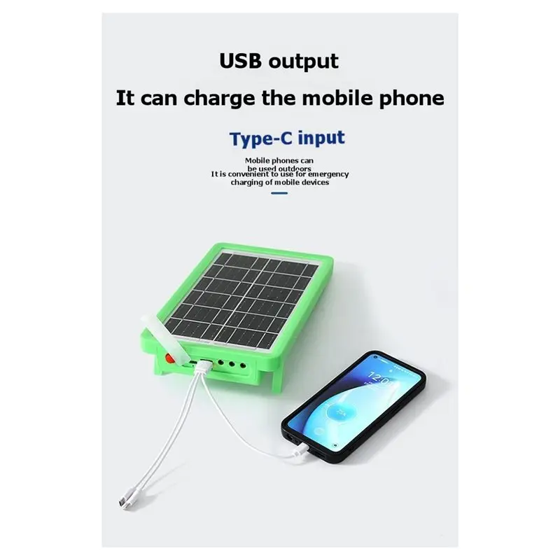 BAAE Multifunctional Solar Emergency Light 5V 50W Solar Emergency Storage Charging Panel USB Mobile Power Bank Camping Outdoor
