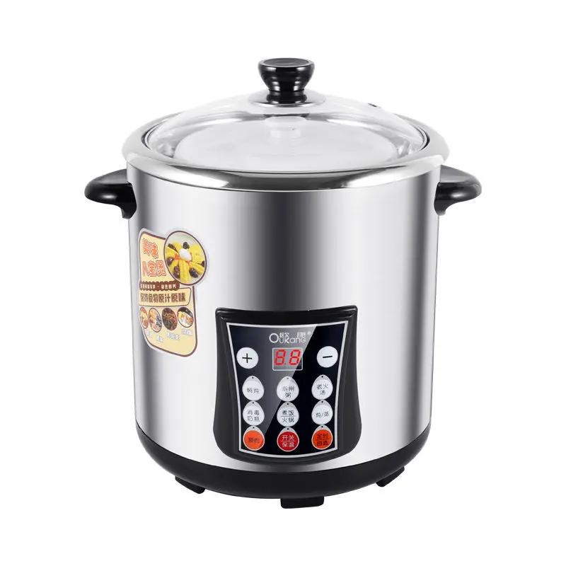 Olla de estofado eléctrica multifunción para el hogar, Stewpan inteligente de acero inoxidable a prueba de agua, tazón Cuisin, sartén de cocción lenta