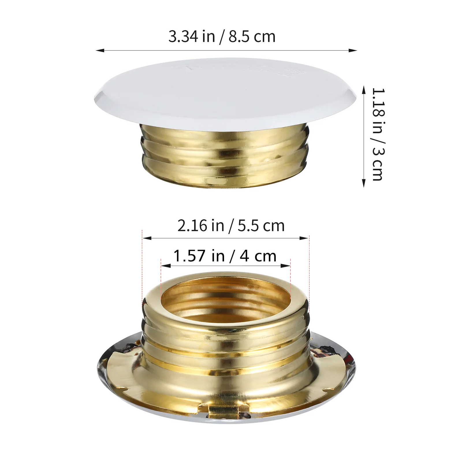 4pcs Galvanized Iron Fire Covers Plate Durable Metal Ceiling Sprinkler System Protection Concealed Wall-Mounted Sprinkler Head