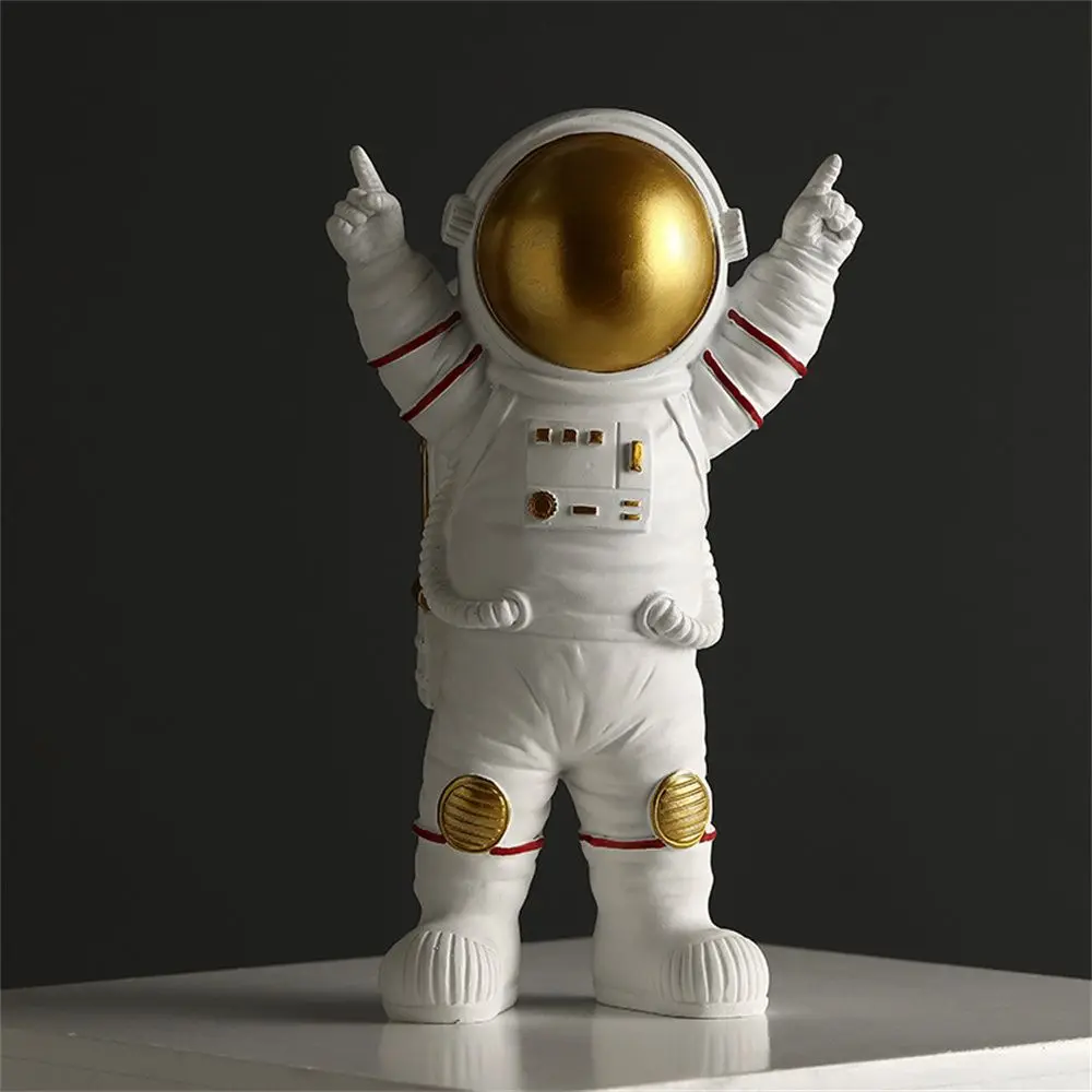 Astronaut Figurines Christmas Resin Spaceman Moon Sculpture Decorative Cosmonaut Statues Miniatures Gift for Kids Toy Home Decor