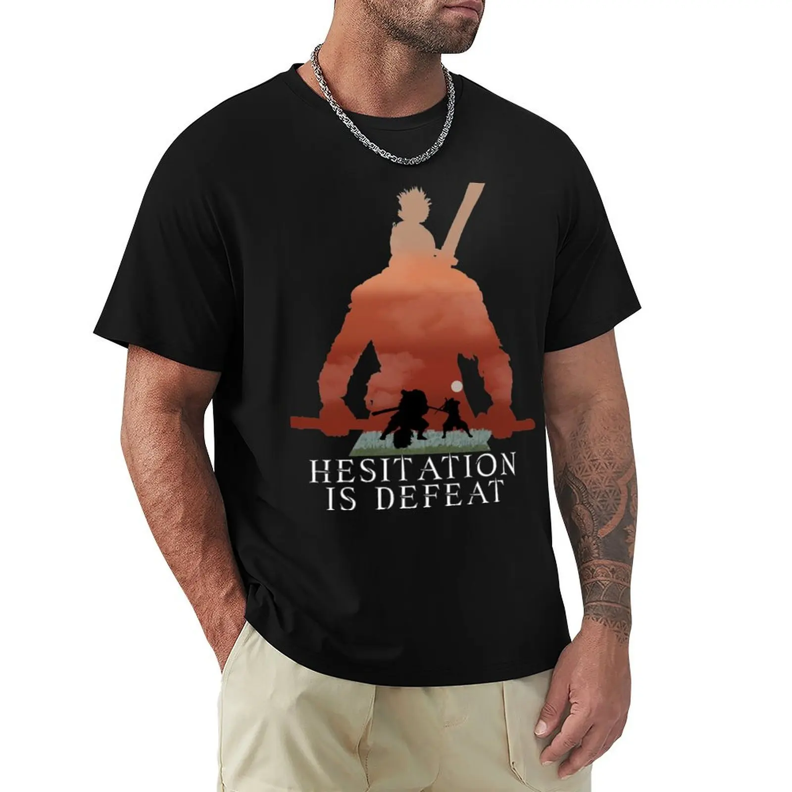 

Sekiro - Hesitation is defeat V3B T-Shirt fashion shirts graphic tee shirt sublime oversized t shirt men t shirt