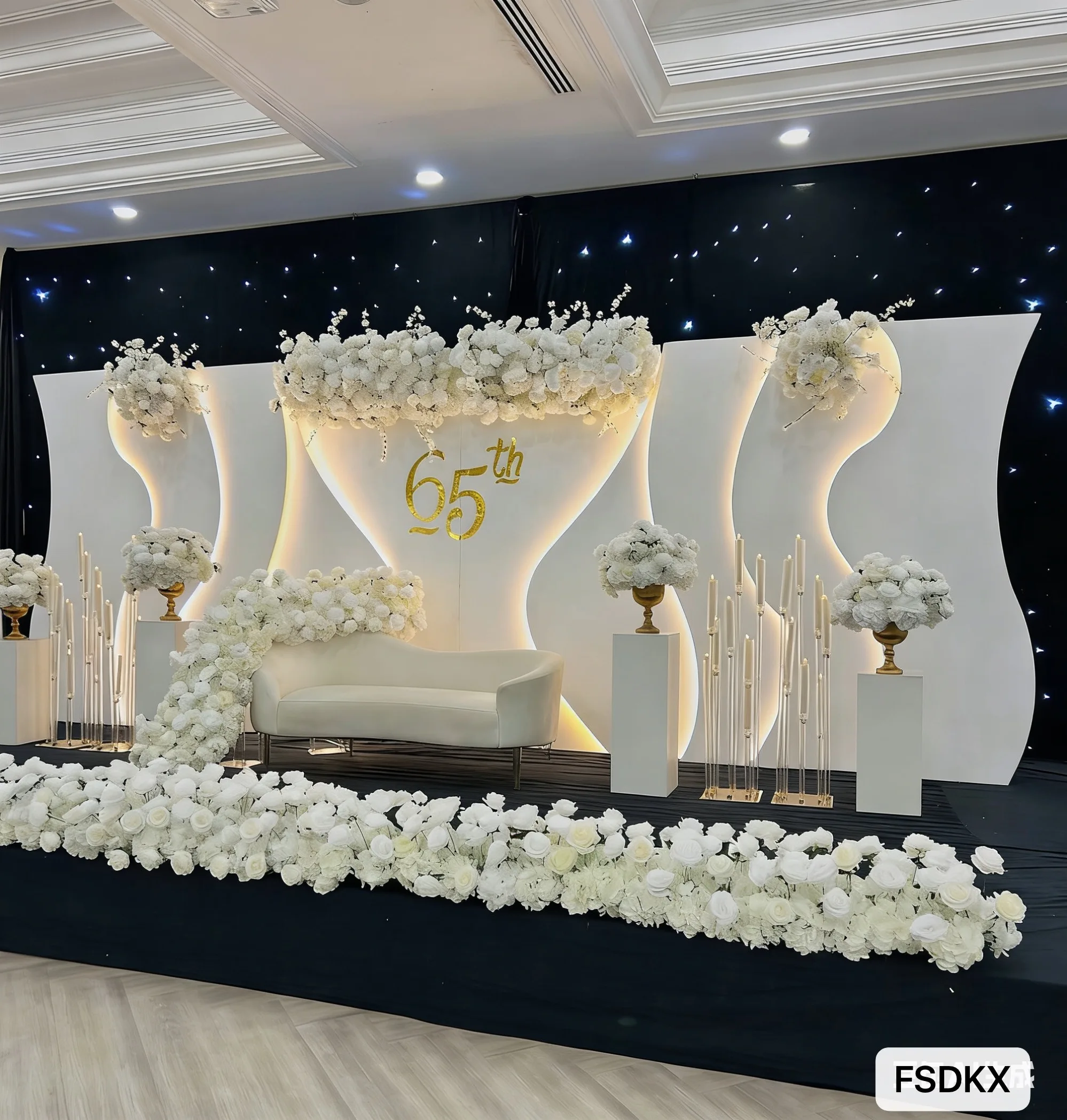 

Events Custom Luxury Wedding Pvc Backdrop Arc Arch Shape Wedding Event Backdrop Stage Decoration With LED Light