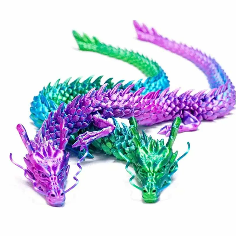 3D Printed Chinese Divine Dragon Joints Movable Toy Creative Glow-in-the-dark Dragon Desktop Decorative Ornament Funny Gifts