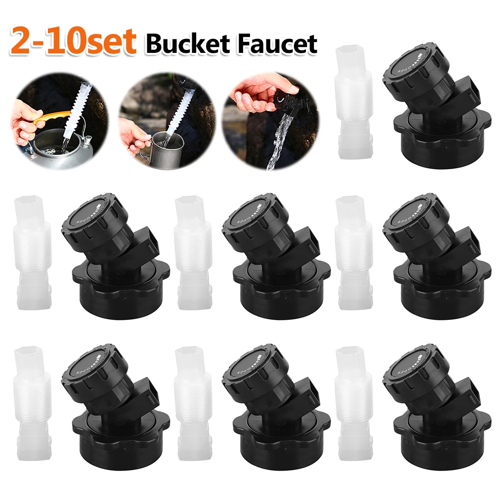 

2-10SET Portable Faucet Replacement with Extender Hose Water Container Faucet Camping Water Jug Tap Water Bucket Accessories