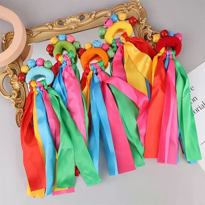 

1Pcs Children's Wrist Ribbon Team Sports Pompom Cheerleading Big Match Pom Club Dance Props Elastic Bracelet With Elastic Rope