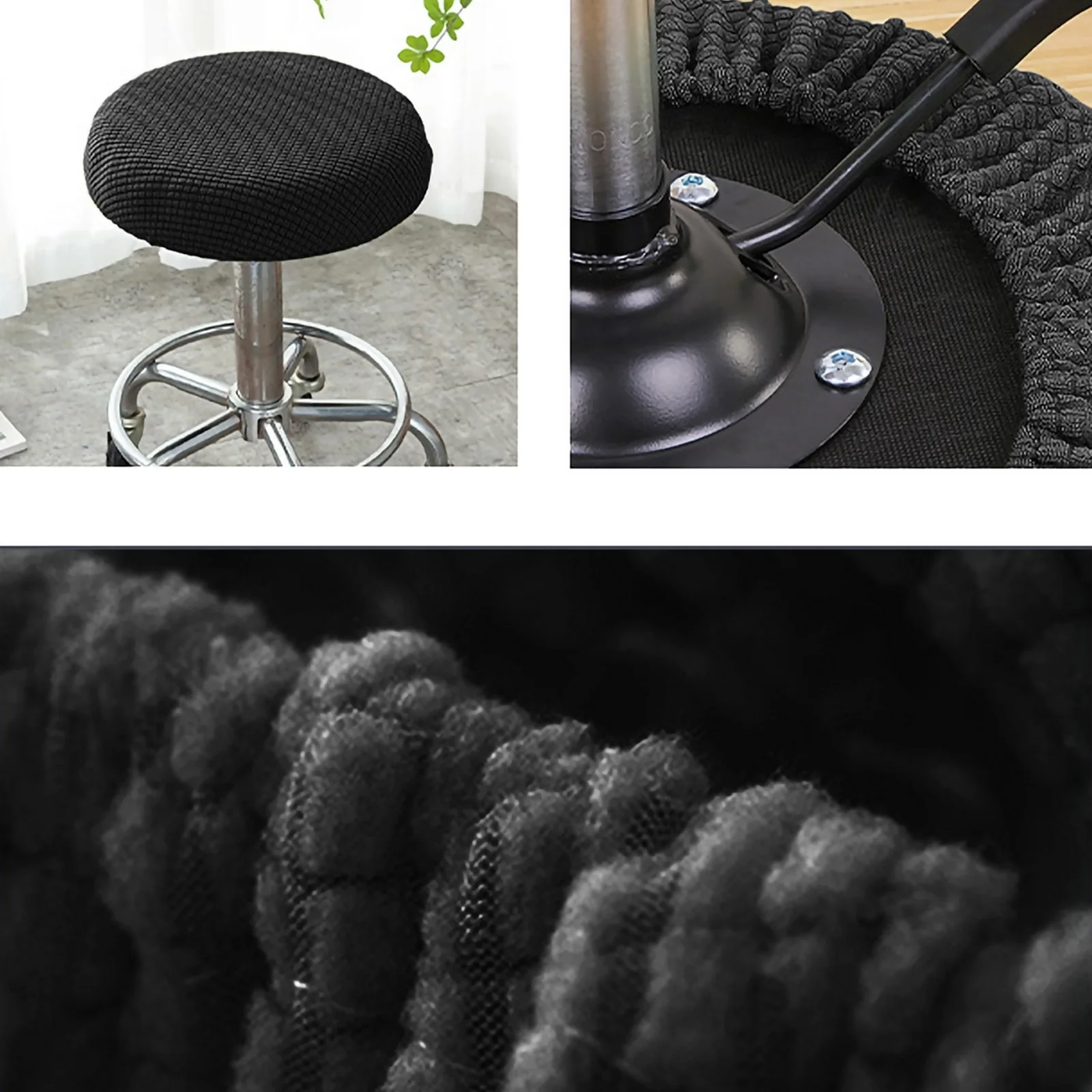 

2 PCS Round Cushion Stool Cover Polyester Covers Chair Protectors Baby Portable