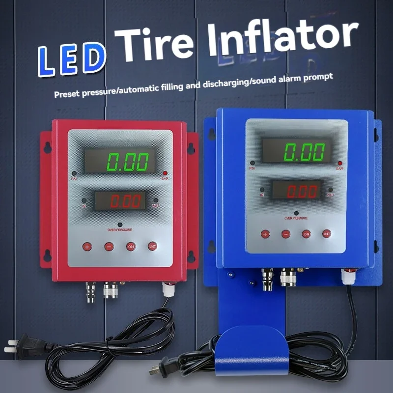 Fully automatic tire inflator with preset pressure, automatic inflation and deflation for car tires, nitrogen inflator.