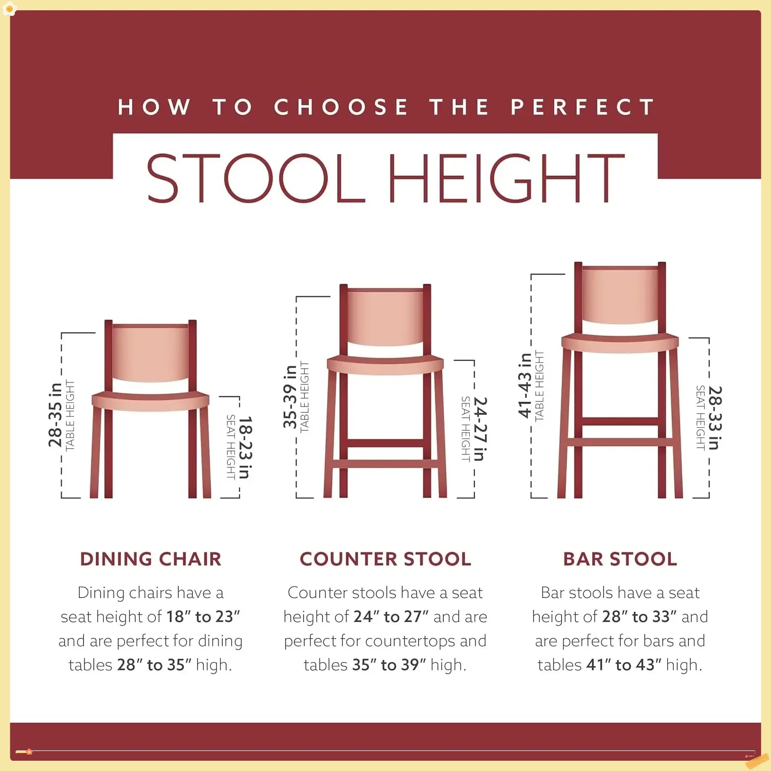 Banqueta dobrável para balcão, 24 polegadas