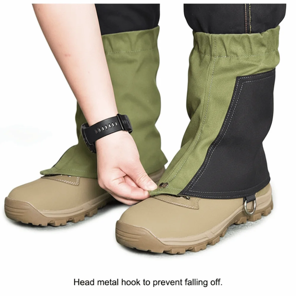 Firm Fit Canvas Gaiter Covers Dust Proof Adjustable Strap Leg Gaiters Water Resistant Desert Gaiters Desert Trekking