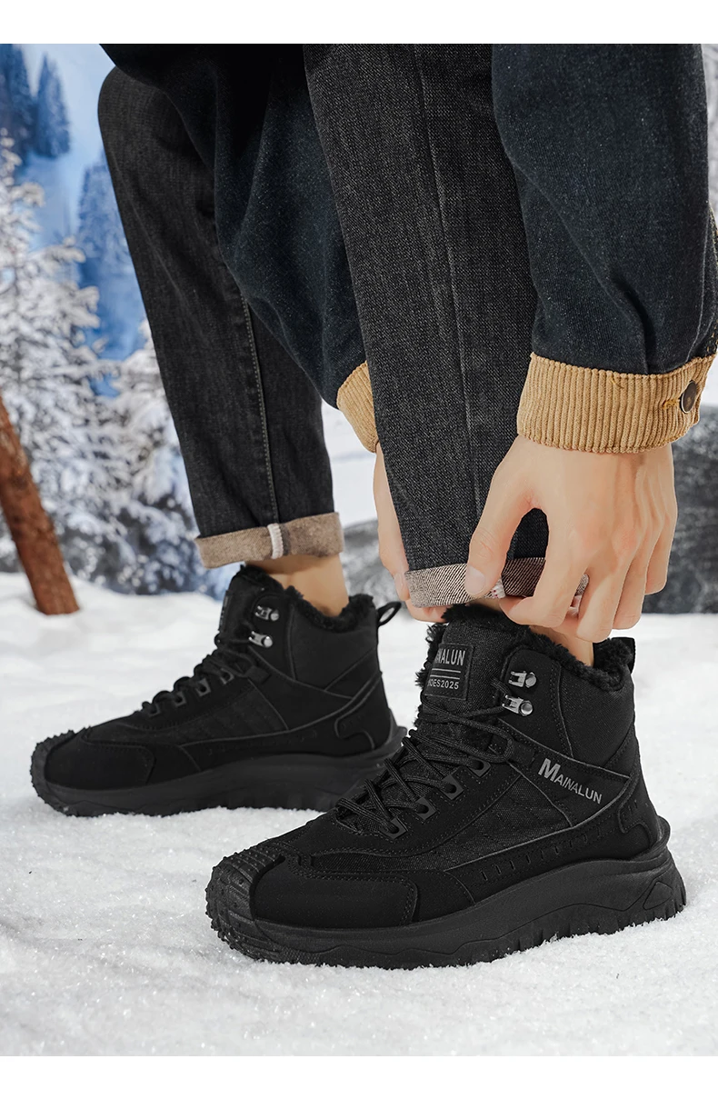 Herren-Outdoor-Schuhe und -Stiefel, Herrenschuhe, geeignet für den Winter, leicht, warm, einfach anzuziehen, mit einem stilvollen Obermaterial. – Detail 17