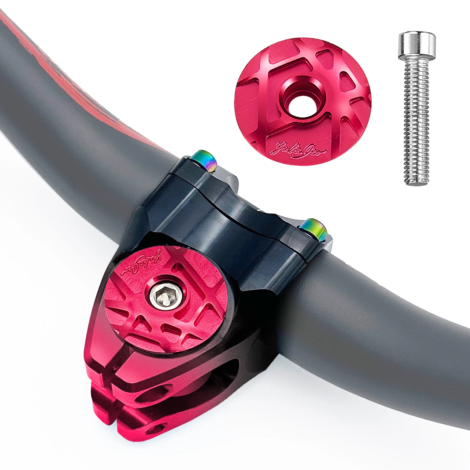 Fahrrad-Steuerrohrkappe MTB Rennrad Vorbau-Steuerrohr-Abdeckkappe CNC mit Schraube für 28,6mm Gabelrohr Fahrradzubehör – Detail 8