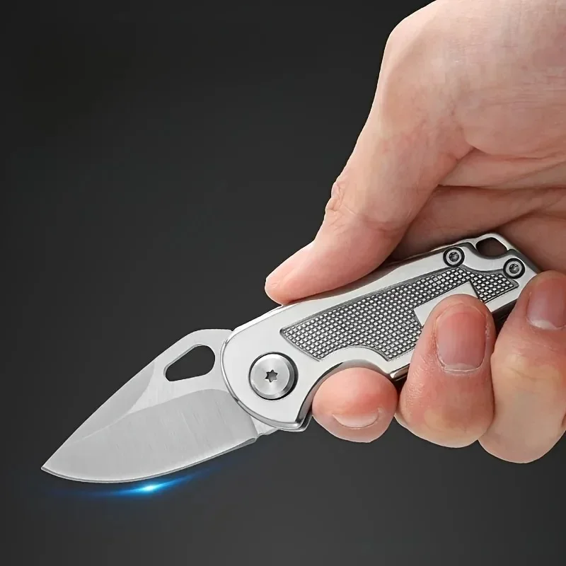 

New mini portable folding knife, portable outdoor survival knife, keychain knife, used for camping, barbecue, etc