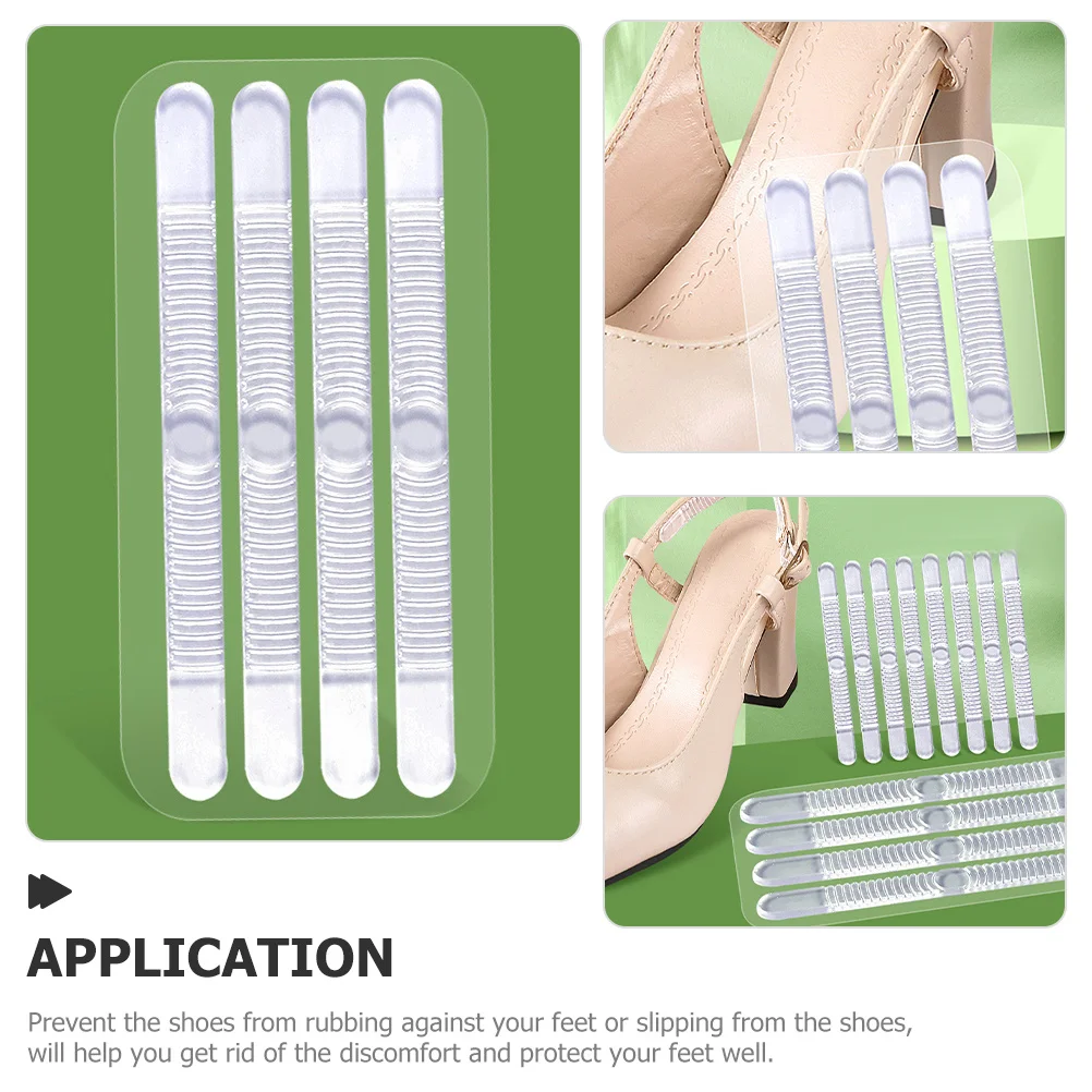 10 أوراق من وسادات الكعب الجل، حشوات غير مرئية شفافة للأحذية الفضفاضة، وسادة ناعمة لاصقة لحماية القدم، الوقاية من البثرة