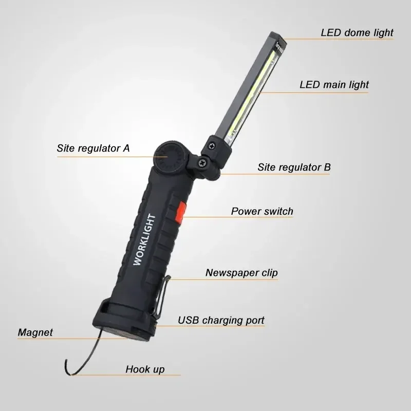 Rechargeable LED Work Lights with Magnetic Base, °Rotation,Versatile Lighting for Repairs, Outdoors for Men Rechargeable light