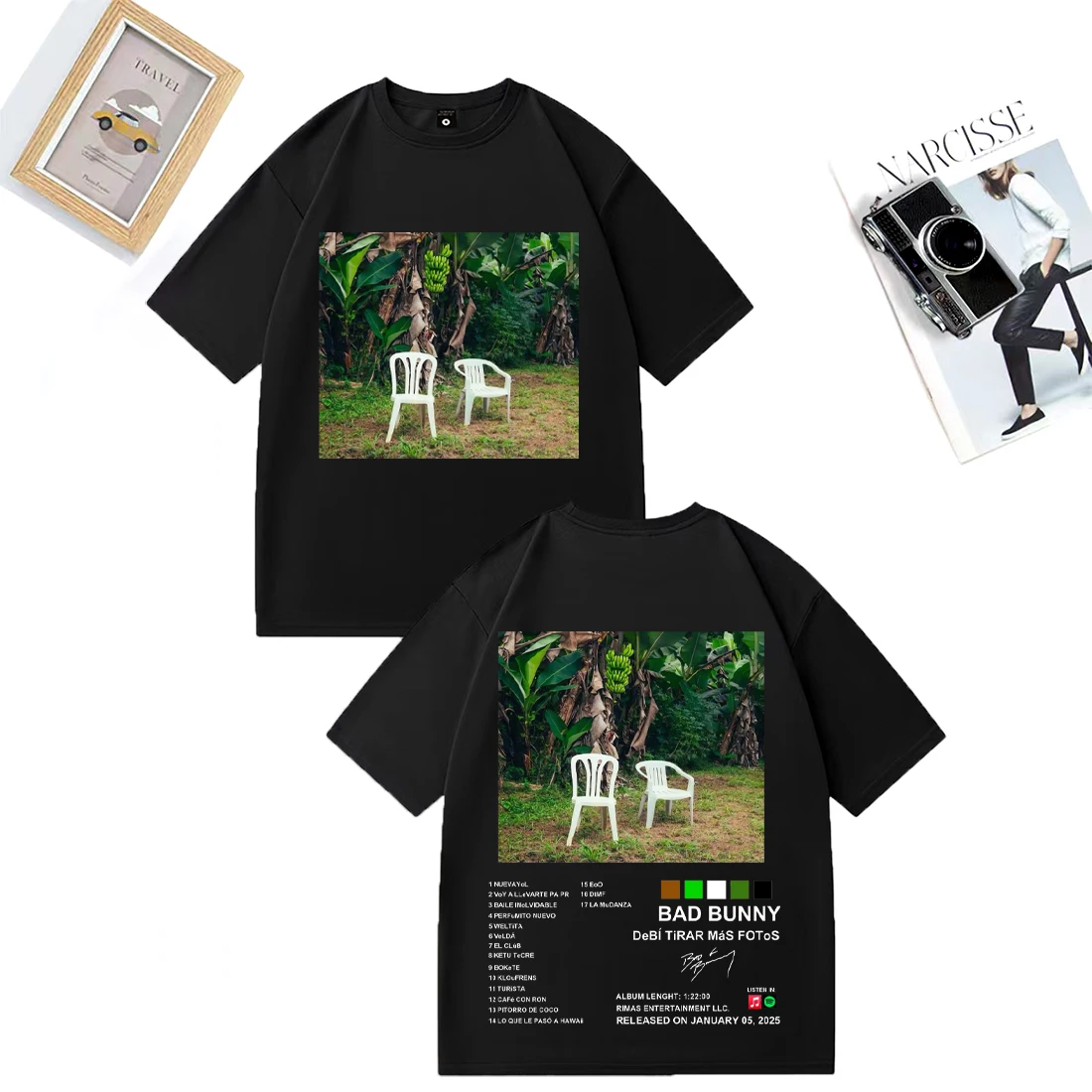 

BAD BUNNY 2025 Album Tour Vintage Graphics T shirt Men Women Hip Hop streetwear Cotton Oversized Clothes short sleeve T-shirts