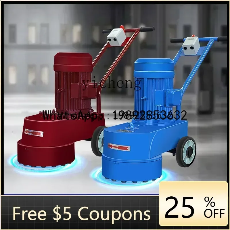X1    Terrao Machine Hand Push Electric Cement Concrete Polishing Grinder Pavement Floor Dust-free Grinder