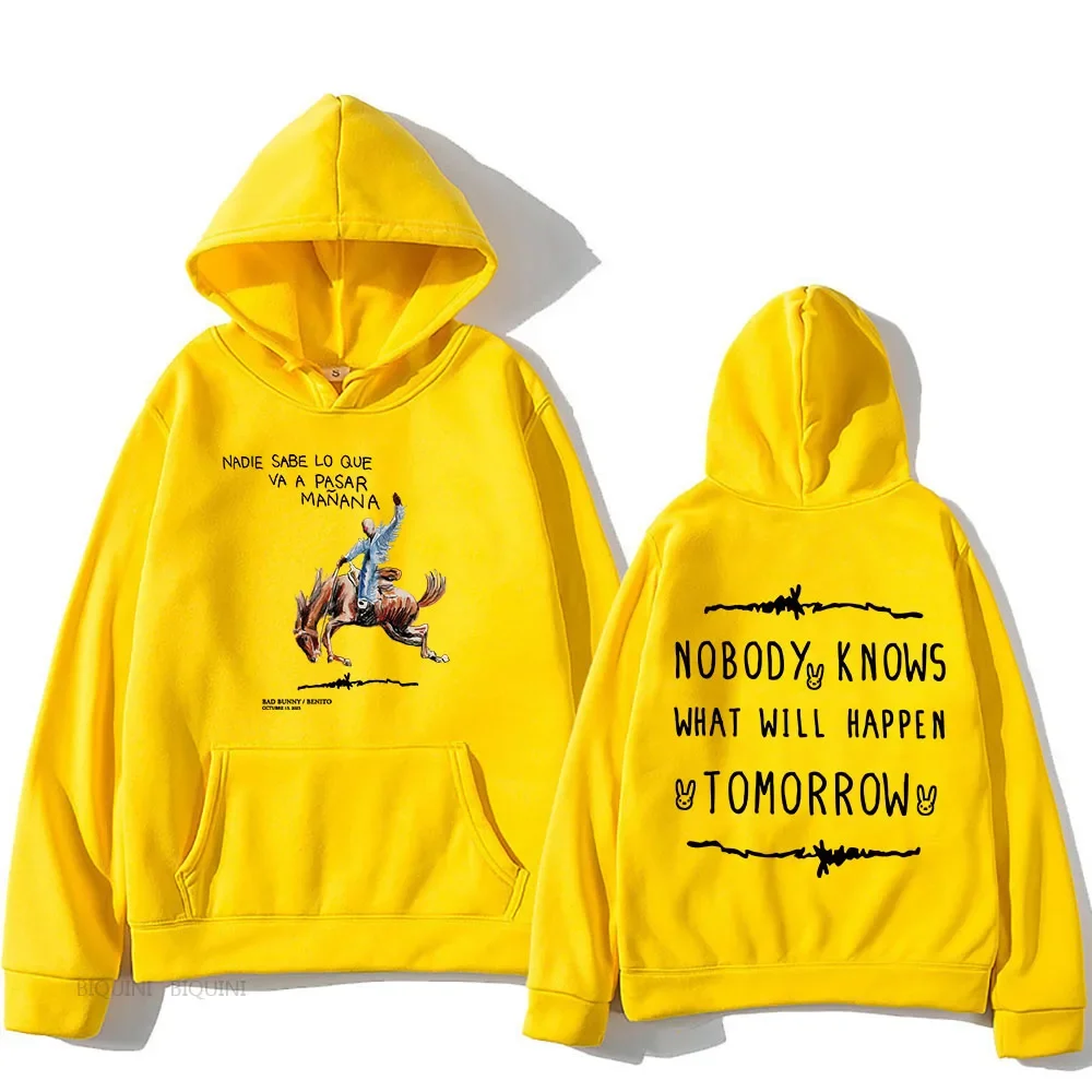 Bad Bunny Hoodies New Album Nadie Sabe Lo Que Va Pasar Manana Sweatshirts Men/Women Comfortable Pullovers Casual Autumn Clothing