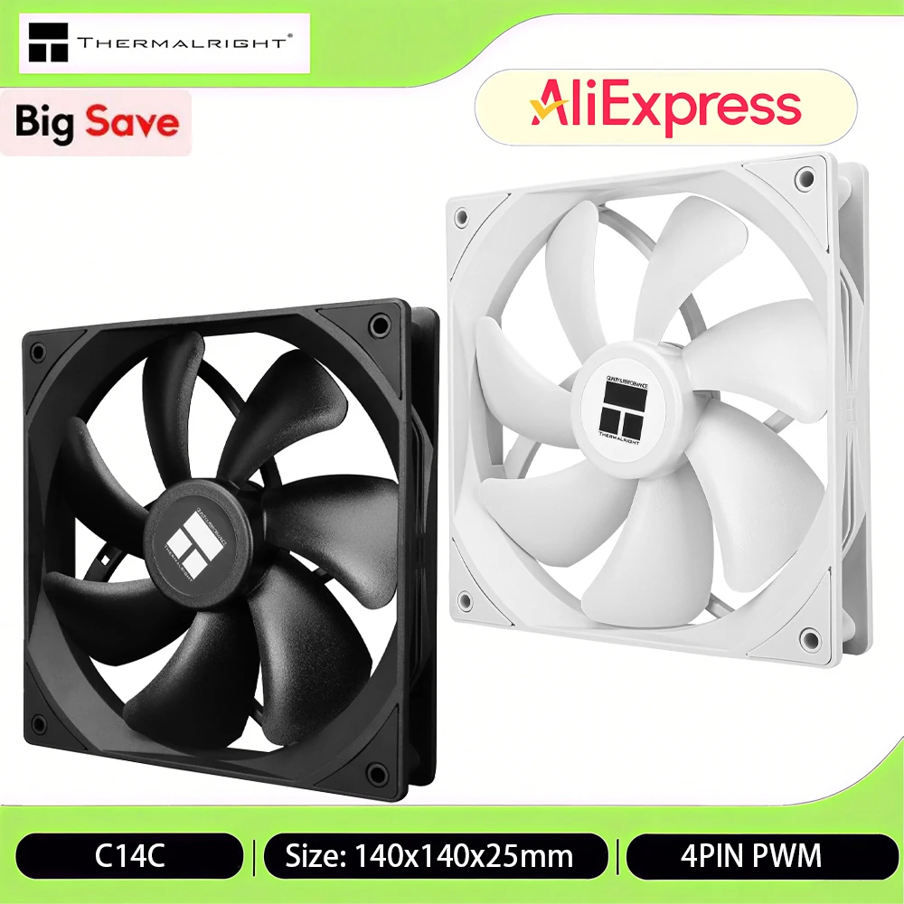 

Thermalright TL-C14C Вентилятор воздушного охлаждения для корпуса компьютера, охлаждение процессора, вентиляторы для ПК, высокая производительность/шумоподавление LCP
