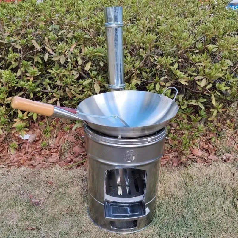 

Stainless Steel Outdoor Firewood Stove, Energy-saving Heating StovE, Picnic Barbecue