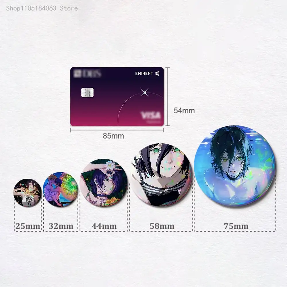 C-Chainsaw M-Man R-Reze Arc Badges 25 32 44 58 75 mm Round Cosplay Pin Bag Decor Fans Collect Friends Gifts Brooch Souvenir