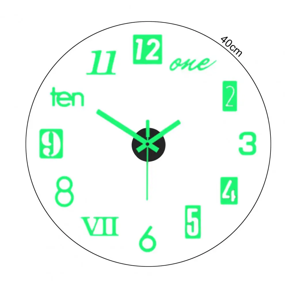 Wall Clock Decal Acrylic 3D Wall Clocks Stereo Silent Useful Wall Art Decor Mute Clock Living Room Decor
