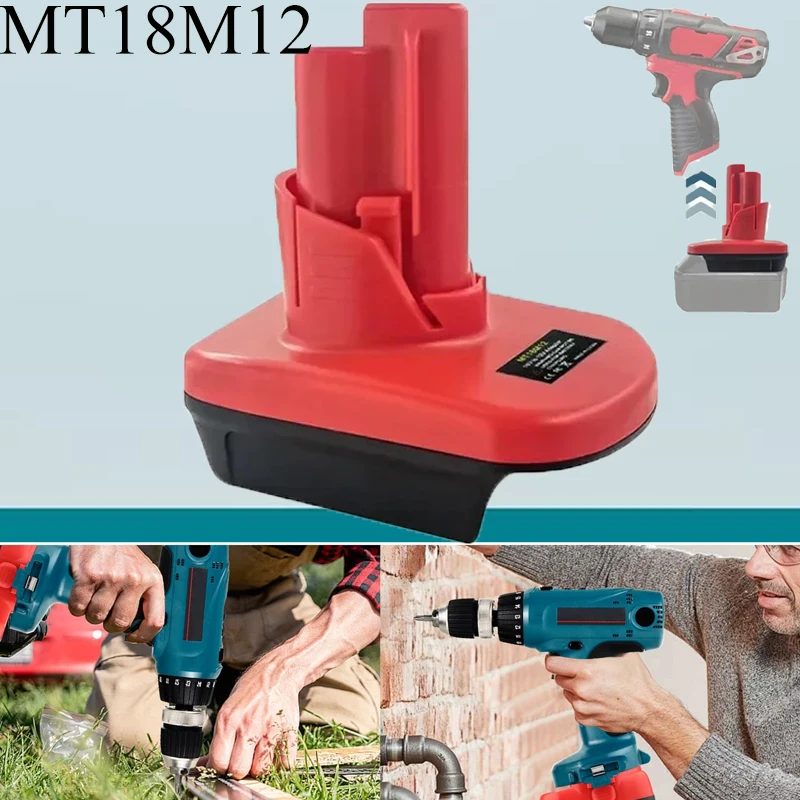 

MT18M12 Adapter To Converts for Makita 18V Li-Ion Batteries Into 12V Lithium Ion Batteries be Use for Milwaukee 12V Power Tools