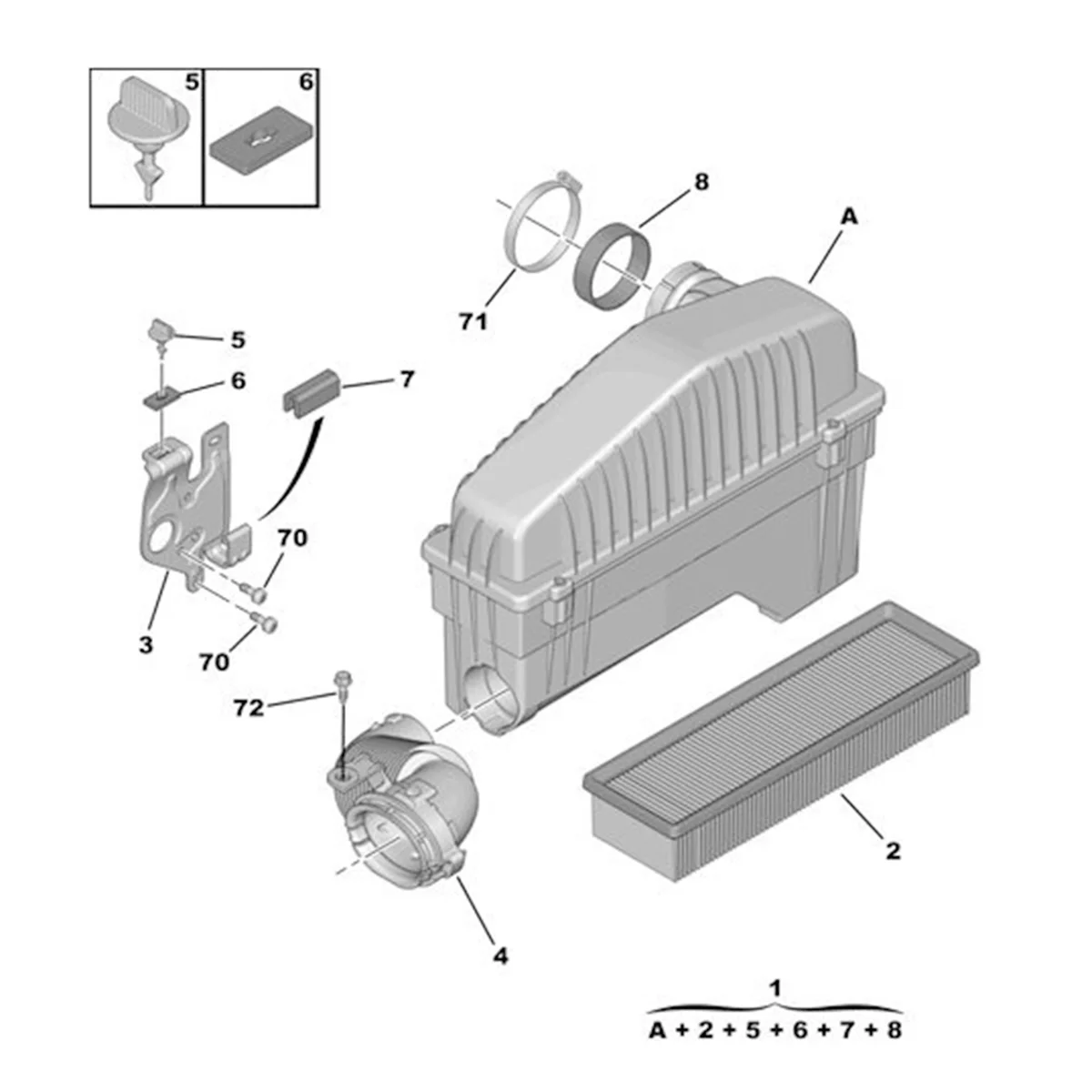 

Car Air Filter Assembly with Filter Elements 9810175680 for Peugeot 301 2008 Citroen Elysee C3-XR 1.6L 2014-2017