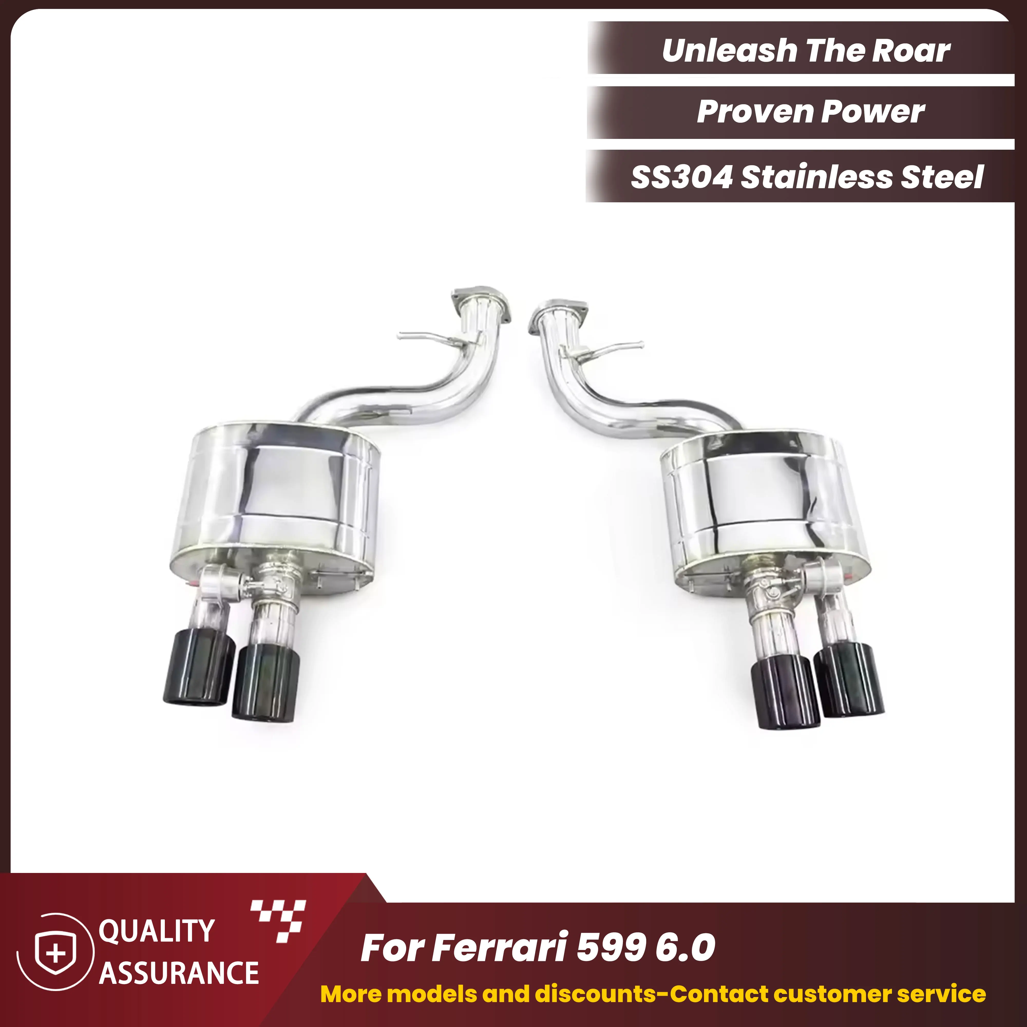 

Supercar Aggressive Sound Valve Exhaust for Ferrari 599 6.0L 2006-2015 ECCF SUS304 catleback