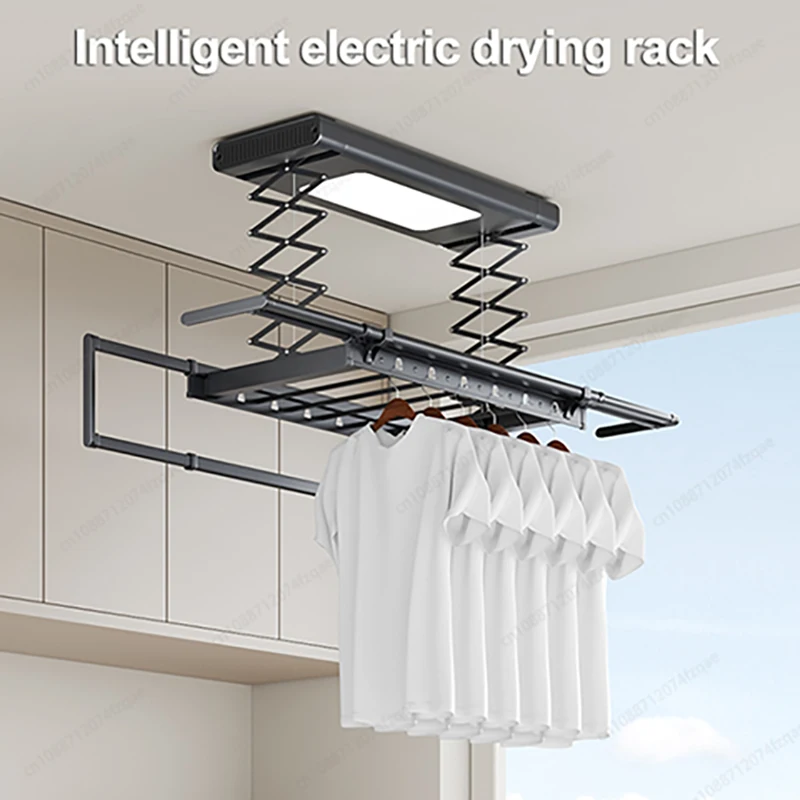 

Electric Intelligent Remote Control Lifting Clothes Rack LED Large Screen Lighting Retractable Folding Small Size Clothes Rack