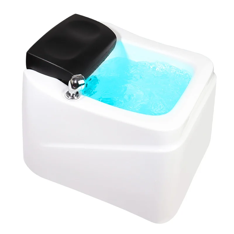 Pedicure Chair Basin Spa Salon with Massage Bubble for Foot Spa Tub With Big Footrest for Resin Acrylic 7 Colors Lighting