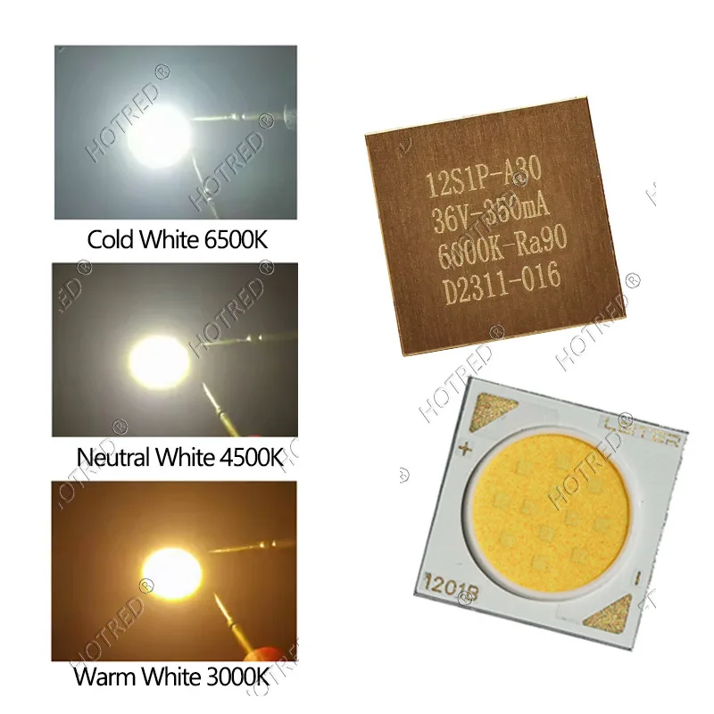 10-100pcs Bridgelux COB LED Chip 7W 10W 12W High CRI90 Chip CXA1304 Diode 1311 Module 36V 2700K/3000K/4500K/6500K Bulb Downlight