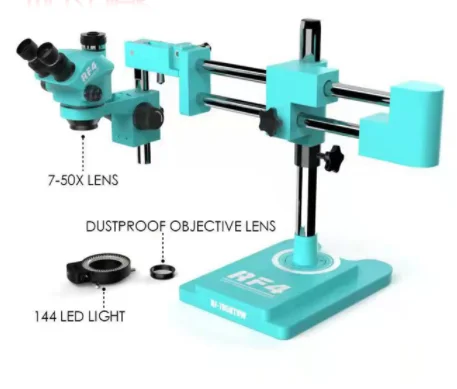 Rf4 RF-6565TV 7050 7-50X 6.5-65X Adjustable Trinocular Zoom Stereo Microscope for Mobile phone BGA repair magnifier