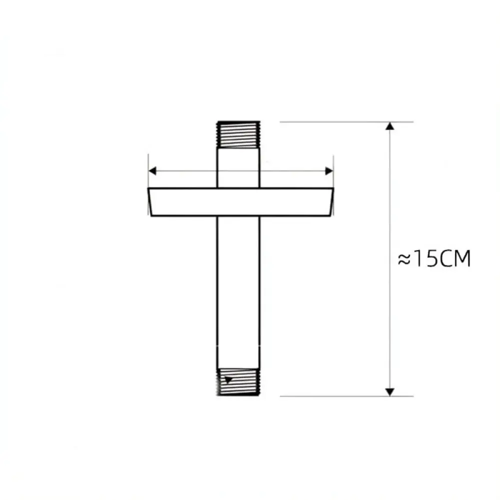 Sleek Black Stainless Steel Ceiling Mount Extension Arm Pipe For Rainfall Shower Head Modern Bathroom Shower System