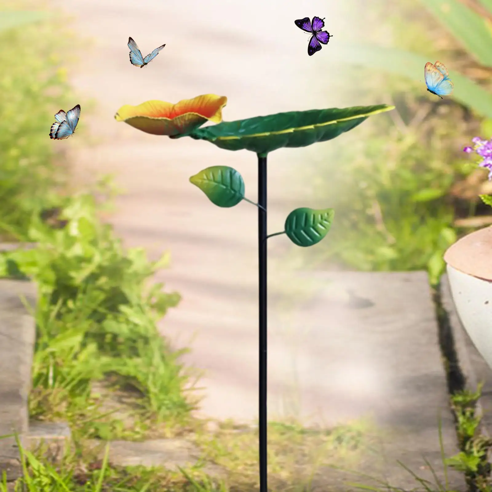 

Freestanding Bird Bath Bowl Decoration Spacious Gifts Bird Feeder Birdbaths Bowl for Fence Attracting Birds Patio Railing Deck