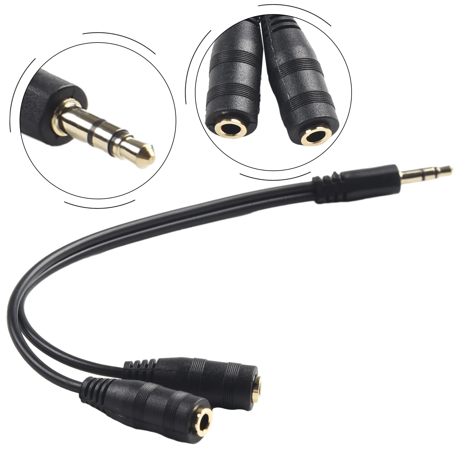 1 Stück 3,5 mm Ja-Ck Y Splitter Audiokabel Stecker auf 2 Stereo-Kopfhörer-Splitter Verlängerungskabel Headset-Audiokabel-Adapter