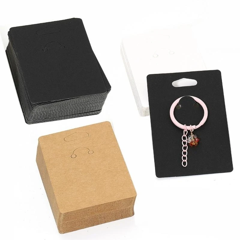  50Pieces/set Jewelry Cards for Selling Keychain Card Holder Brown Paper Cards