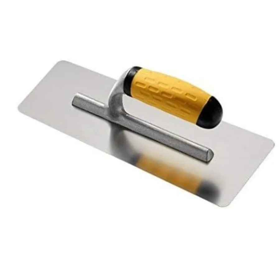 

Stainless Steel Marmorino Trowel Pennelli Tigre Trapezoidal Shape with Rubber Handle 8 Inch