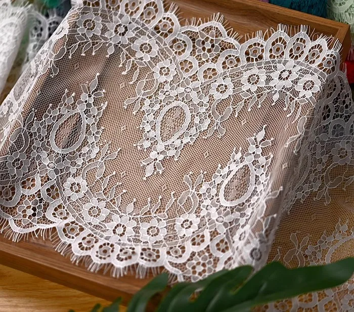 3m long x 25cm wide eyelash lace fabric Garment decoration Lace accessories diy handmade fabric