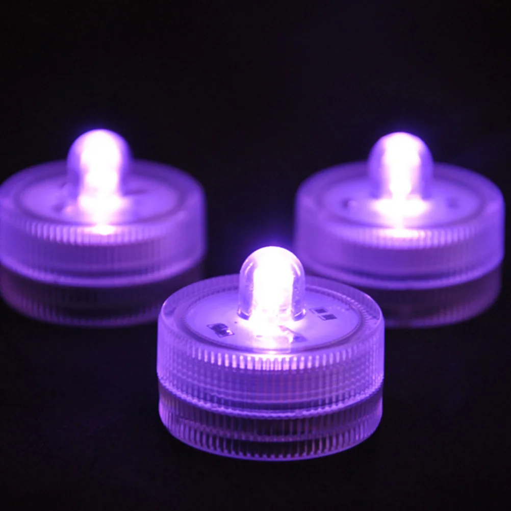 

12Pcs Waterproof LED Lights Smokeless Submersible Tea Lights Party Decorations Fish Tank Lamps Fish Tank Lamp