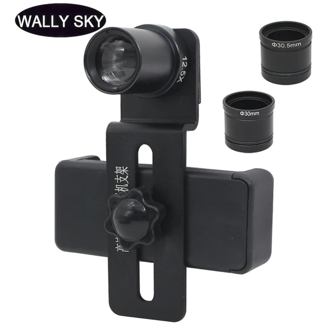 Zacisk do telefonu do mikroskopu z obiektywem okularowym 12,5X Adapter do montażu telefonu komórkowego Akcesoria do teleskopu Średnica 23,2 mm 30 mm 30,5 mm