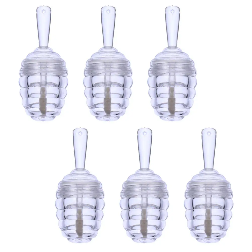 6 tubos transparentes para brillo labial con acabado de panal, envases vacíos para bálsamo labial, para rubor líquido, corrector, lápiz labial, reutilizables