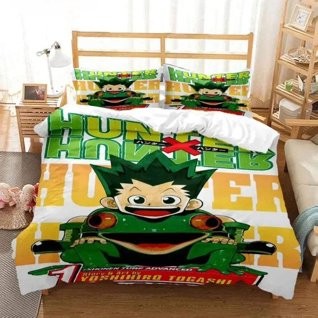 Anime HUNTER HUNTER Bedding Set Boys Girls Twin Queen Size Duvet Cover Pillowcase Bed Kids Adult Fashion Home Textileextile